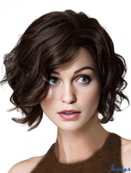 Natural Bob Wig With Remy Human Chin Length 100% Hand Tied