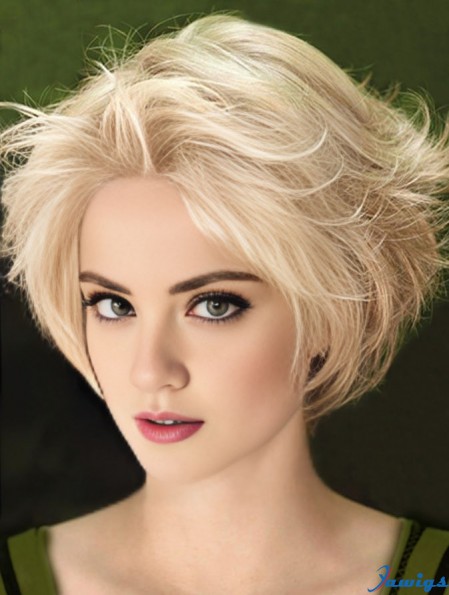Natural Straight Remy Human Hair Lace Front Wig Blonde Color
