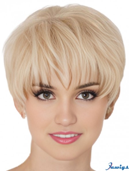 Human Hair Mono Topper With Monofilament Boycuts Short Length Straight Style
