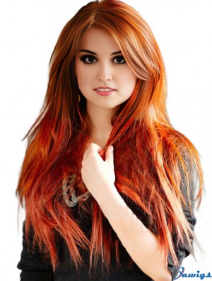 Straight Synthetic Hair Lace Wigs UK Long Length Cropped Color With Capless