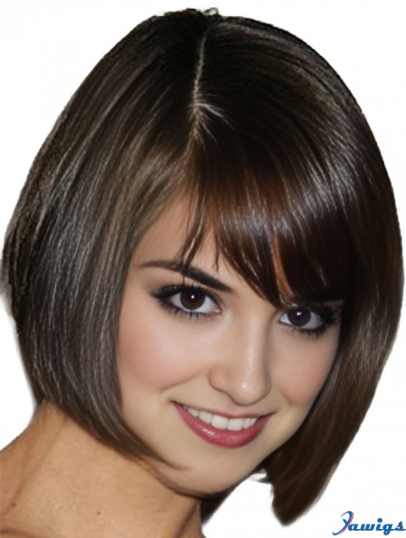 Best African American Lace Front Katie Holmes Wigs Chin Length Brown Color