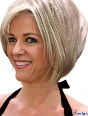 Remy Human Blonde Straight Layered Kim Zolciak Wig Line For Sale