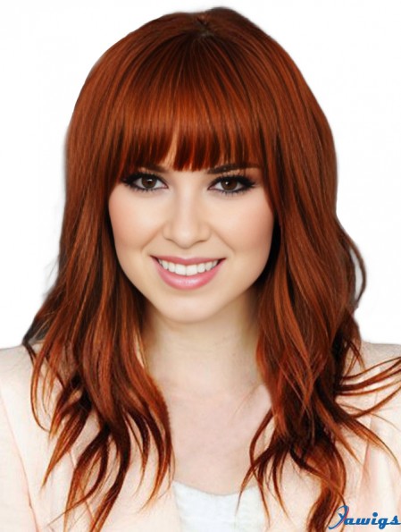 100 Percent Human Hair Lace Front Wigs With Bangs Full Lace Wavy Style