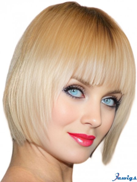 Blonde Chin Length 100% Hand-tied 10 inch Mena Suvari Wigs