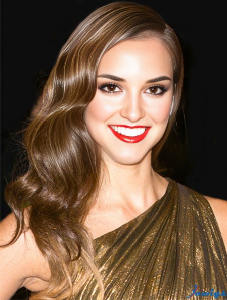 Remy Human Long Lace Front Brown Wavy Jessica Alba Celebrity Wigs