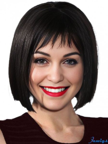 10 inch Hairstyles Black Chin Length Straight Bobs Jessie J Wigs