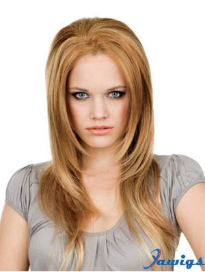 Remy Human Hair Lace Front Blonde Modern Long Wigs