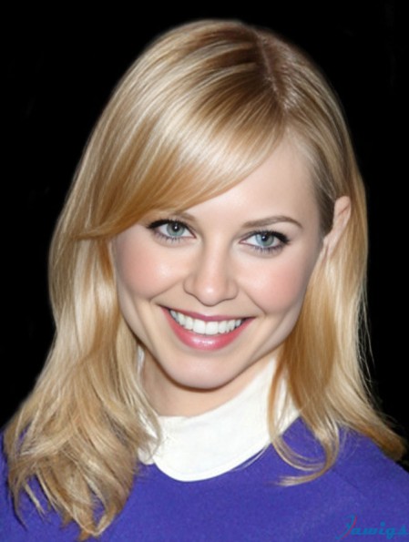  Glamorous Blonde Lace Front Shoulder Length Celebrity Wigs 