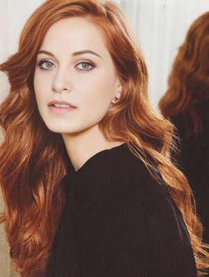 Without Bangs Long Copper Wavy 22 inch Designed Human Hair Amy Adams Wigs