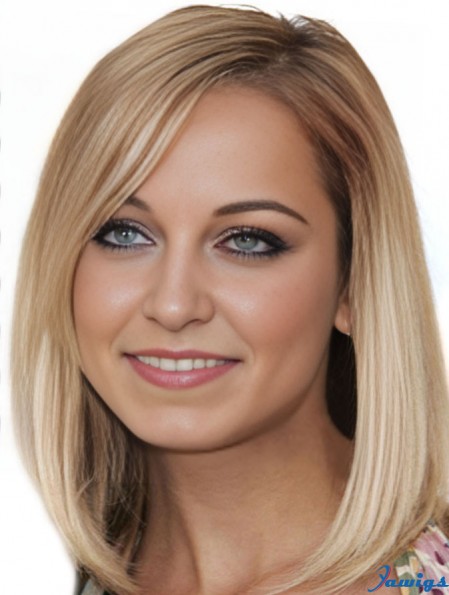 Gorgeous Blonde Shoulder Length Straight 12 inch Bobs Nicole Richie Lace Wigs