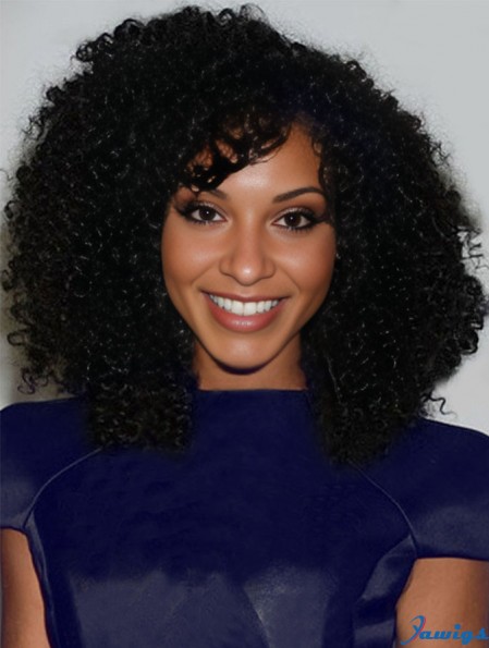 Full Lace Indian Remy Black 14 inch Afro Kinky Human Hair