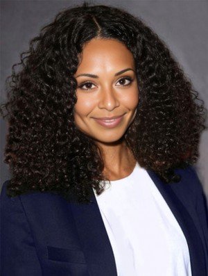 Shoulder Black Full Lace Indian Remy Afro Kinky Hair