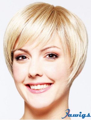 Hairstyles 8 inch Straight Blonde Layered Short Wigs