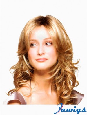 Wavy Layered Long Blonde Discount Lace Front Wigs