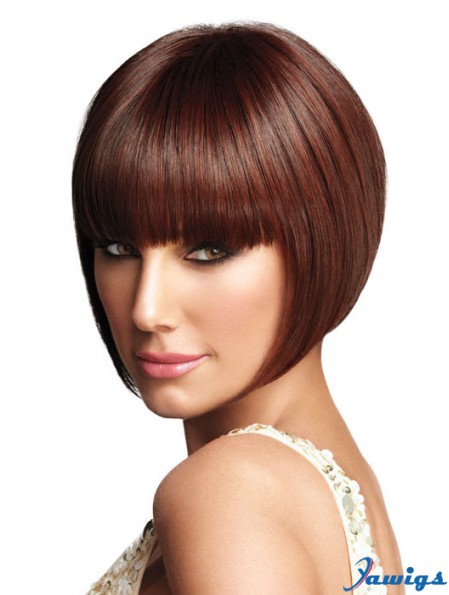 Graduated Bob Wigs With Capless Synthetic Bobs Cut Chin Length