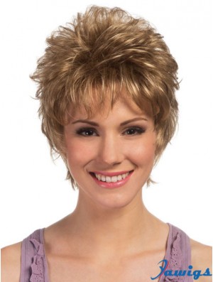 Boycuts Cropped Blonde Curly High Quality Petite Wigs