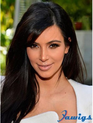 Black Straight Lace Front Good 18 inch Kim Kardashian Wigs