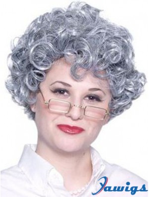 Curly Lace Front 8 inch Best Short Grey Wigs